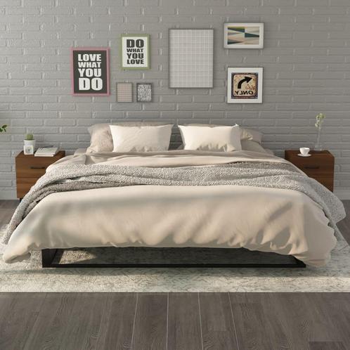 vidaXL Nachtkastjes 2 st 40x35x47,5 cm bruin eikenkleur, Huis en Inrichting, Slaapkamer | Nachtkastjes, Nieuw, Minder dan 45 cm