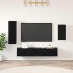 vidaXL Tv-meubelset 4 pcs Zwart eiken 30.5 x 30 x 90 cm, Huis en Inrichting, Minder dan 50 cm, Verzenden, Nieuw, Minder dan 100 cm