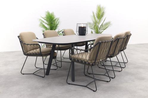 Taste Prego/Manolo Deens ovale tuinset - 7-delig - 240x103, Tuin en Terras, Tuinsets en Loungesets, Tuinset, Nieuw, Rvs, Verzenden