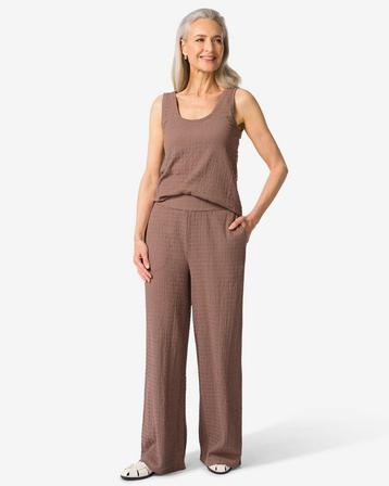 HEMA Damesbroek Nona wide leg taupe beschikbaar voor biedingen