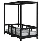 Peuterbed 70x140 Zwart Grenen - Retourdeal! Hemelbed Frame, Ophalen of Verzenden, Nieuw
