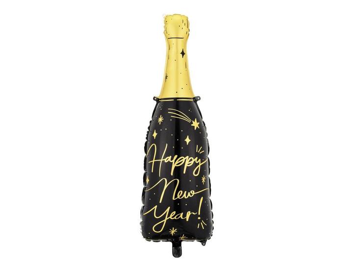 Folieballon Happy New Year Champagne Fles (27x88cm), Hobby en Vrije tijd, Feestartikelen, Nieuw, Ophalen of Verzenden