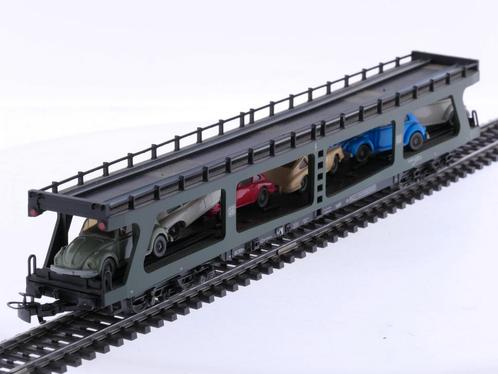 Schaal H0 Märklin 4074 autotransporter met 6 Wiking auto.., Hobby en Vrije tijd, Modeltreinen | H0, Wisselstroom, Gebruikt, Märklin