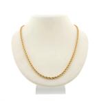 Gouden gedraaide schakel ketting; 50,5 cm | Mioro, Sieraden, Tassen en Uiterlijk, Kettingen, Ophalen of Verzenden, Gebruikt, Overige kleuren