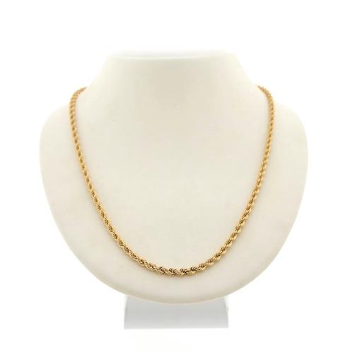 Gouden gedraaide schakel ketting; 50,5 cm | Mioro, Sieraden, Tassen en Uiterlijk, Kettingen, Overige kleuren, Gebruikt, Goud, Ophalen of Verzenden
