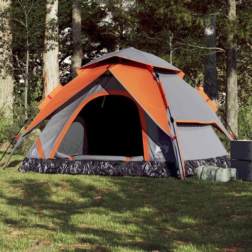 vidaXL Koepeltent 5-persoons snelontgrendeling grijs en, Caravans en Kamperen, Tenten, Nieuw, tot en met 2, Verzenden