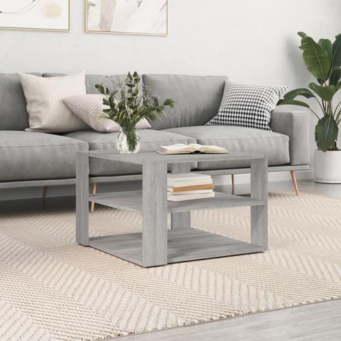 vidaXL Salontafel 59,5x59,5x40 cm bewerkt hout grijs sonoma, Huis en Inrichting, Tafels | Salontafels, 50 tot 100 cm, Nieuw, Overige houtsoorten