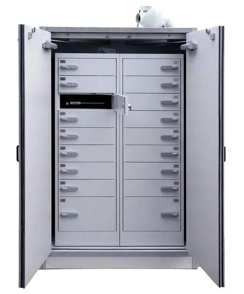 SafetyFirst brandwerende accukast XL met 18 lockers, Huis en Inrichting, Brandblussers en Brandkasten, Verzenden