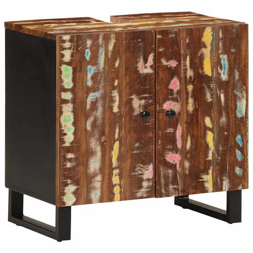 vidaXL Wastafelkast 62x33x58 cm massief recycled hout en, Huis en Inrichting, Badkamer | Badkamermeubels, Nieuw, Minder dan 100 cm
