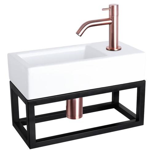 Fonteinset Differnz Ravo Keramiek Met Handoekrek 38.5x18.5x9, Doe-het-zelf en Verbouw, Sanitair, Overige typen, Nieuw, Ophalen of Verzenden