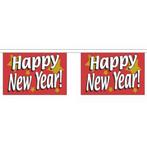Polyester vlaggenlijn met happy new year 9 m - Vlaggenlijnen, Nieuw, Ophalen of Verzenden