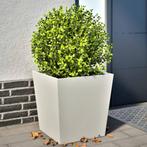 vidaXL Plantenbakken 2 st 50x50x50 cm staal wit, Verzenden, Nieuw, Metaal