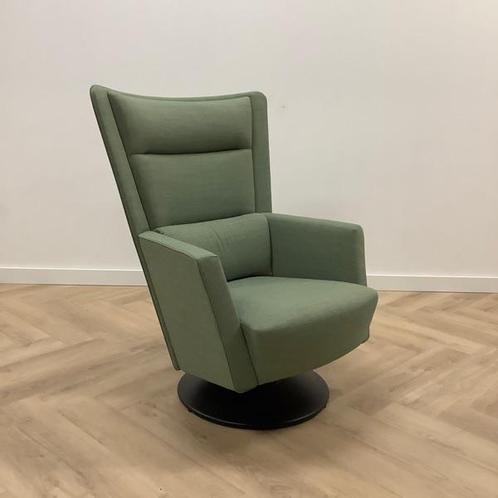 Kinnarps Apollo Relax fauteuil met draaiplateau, groen, Huis en Inrichting, Fauteuils, Gebruikt, Stof, Ophalen of Verzenden
