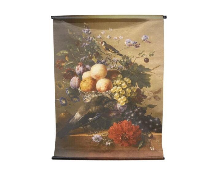 Wall art fruit met bloemen 117x147 cm | Meubelplaats, Huis en Inrichting, Woonaccessoires | Wanddecoraties, Nieuw, Ophalen of Verzenden