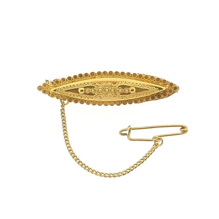 Gouden broche met Zeeuwse knopen (Zeeuwse knoop), Sieraden, Tassen en Uiterlijk, Broches, Overige kleuren, Gebruikt, Goud, Ophalen of Verzenden