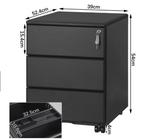 Metalen Mobiele Archiefkast 3 Laden met Slot Kantoor Rolkast, Verzenden, Nieuw