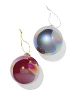 HEMA Kerstballen set glas olie rood-zilver - 2 stuks, Verzenden, Nieuw