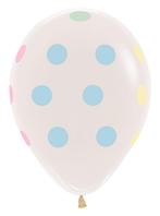 Ballonnen Pastel Polka Dots Clear 30cm 25st, Hobby en Vrije tijd, Verzenden, Nieuw