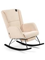 Aemely® Schommelstoel Relax - Beige Ribstof, Zwart Hout, Ophalen of Verzenden, Nieuw, Stoel(en)