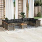 vidaXL 11-delige Loungeset met kussens poly rattan grijs, Tuin en Terras, Tuinsets en Loungesets, Verzenden, Nieuw, Rotan, Loungeset