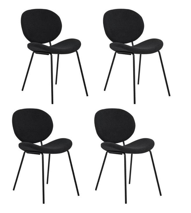 2dekans | Kick Eetkamerstoel - Set van 4 - Max. 150 kg -, Huis en Inrichting, Stoelen, Zwart, Zo goed als nieuw, Ophalen of Verzenden