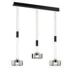 Hanglamp Lavin led, 3-lichts zwart rookglas, Huis en Inrichting, Nieuw, Glas, Modern, 75 cm of meer