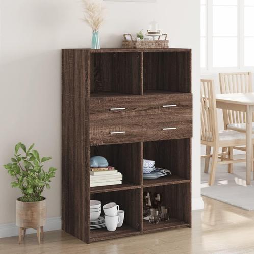 vidaXL buffetkast 80x42,5x124 cm bewerkt hout bruin, Huis en Inrichting, Kasten | Buffetkasten, 75 cm of meer, Nieuw, Overige houtsoorten