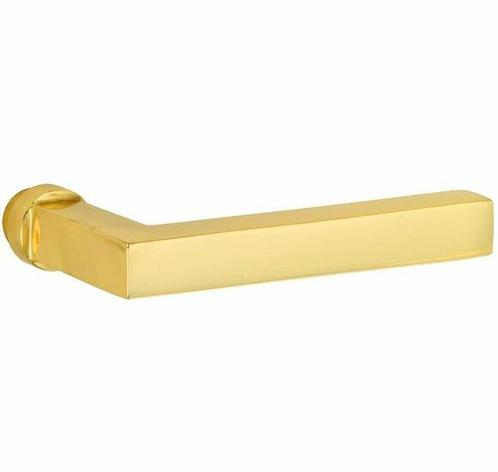 Deurkruk / Deurklink Kare messing gelakt, Doe-het-zelf en Verbouw, Hang- en Sluitwerk, Nieuw, Ophalen of Verzenden