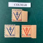 Frankrijk 1944 - France Libre : Colmar drie vignetten met V, Postzegels en Munten, Gestempeld