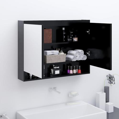 vidaXL Badkamerkast met spiegel 80x15x60 cm MDF, Huis en Inrichting, Tafels | Kaptafels, Nieuw, Verzenden
