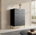 Meubella | Dressoir zwart 70x41x104 cm hotel chique, Verzenden, Nieuw, 50 tot 100 cm, Modern