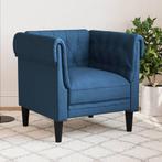 vidaXL Fauteuil Chesterfield-stijl stof blauw, Huis en Inrichting, Verzenden, Nieuw, Eenpersoons, Stof