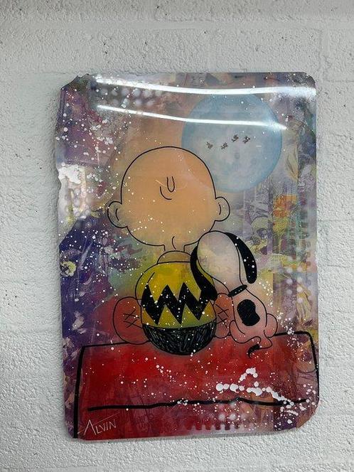 Alvin Silvrants (1979) - Charlie Brown and Snoopy moonlight, Antiek en Kunst, Kunst | Designobjecten