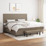 vidaXL Boxspring met matras stof taupe 200x200 cm, Verzenden, Overige maten, 200 cm, Stof