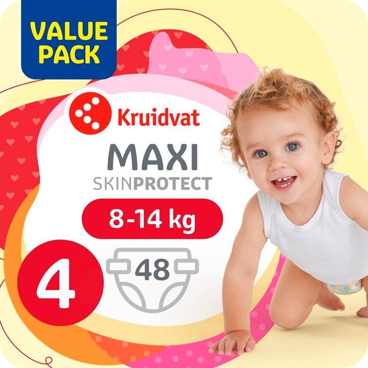 Kruidvat 4 Maxi Luiers Valuepack, Kinderen en Baby's, Overige Kinderen en Baby's, Nieuw, Verzenden