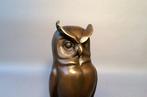 sculptuur, The wise owl - 23 cm - Bronzen beeld de wijze uil