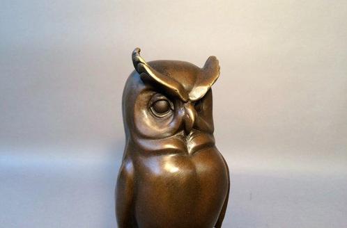sculptuur, The wise owl - 23 cm - Bronzen beeld de wijze uil, Antiek en Kunst, Curiosa en Brocante