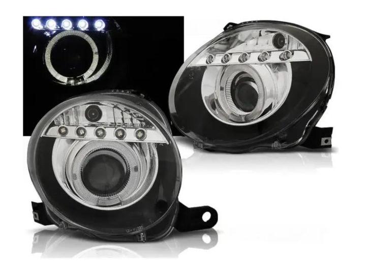 LED koplamp units, geschikt voor FIAT 500 – Black, Auto-onderdelen, Verlichting, Nieuw, Fiat, Verzenden