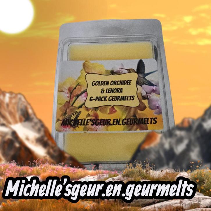 Golden Orchidee & Lenora Wax Melts | 6-Pack of Cupje, Huis en Inrichting, Woonaccessoires | Kandelaars en Kaarsen, Nieuw, Ophalen of Verzenden