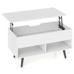 2dekans | Coast Lift Top Salontafel Wit – 120 x 60 x 45 cm –, Huis en Inrichting, Tafels | Eettafels, Ophalen of Verzenden, Zo goed als nieuw