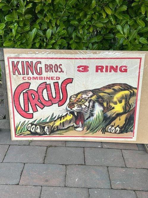 King bros - Circus Poster king bros, Antiek en Kunst, Kunst | Tekeningen en Foto's