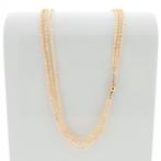 Parel collier met gouden slot | 49 cm (vintage, sierslot), Gebruikt, Overige kleuren, Ophalen of Verzenden, Met edelsteen