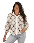 Witte blouse met zwarte borduur van Y Two Woman, Kleding | Dames, Blouses en Tunieken, Nieuw, Verzenden