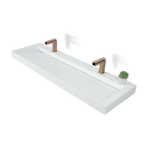 Wastafel BWS Hoya 140x45.5 cm Met 2 Kraangaten Mat Wit, Doe-het-zelf en Verbouw, Sanitair, Overige typen, Nieuw, Ophalen of Verzenden