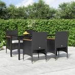 vidaXL 5-delige Tuinset met kussens zwart, Tuin en Terras, 4 zitplaatsen, Nieuw, Tuinset, Verzenden