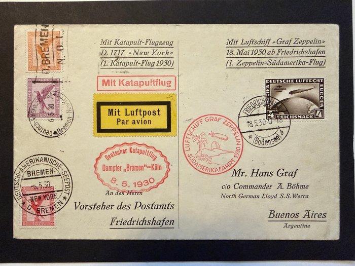 Duitse Rijk 1930 - Graf Zeppelin LZ127: 1. SudAmerikafahrt, Postzegels en Munten, Postzegels | Europa | Duitsland