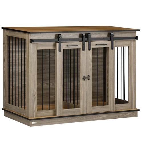 TRUUSK Hondenkooi Woning, 120L X 60B X 88,5 H Cm, Met 2 Deur, Dieren en Toebehoren, Honden-accessoires, Nieuw, Verzenden