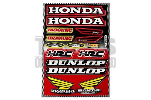 Stickerset sponsor Honda / Dunlop 14-delig, Fietsen en Brommers, Brommeronderdelen | Algemeen, Nieuw, Verzenden