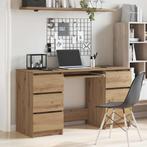 vidaXL Bureau 140x50x77 cm bewerkt hout artisanaal, Huis en Inrichting, Bureaus, Verzenden, Nieuw