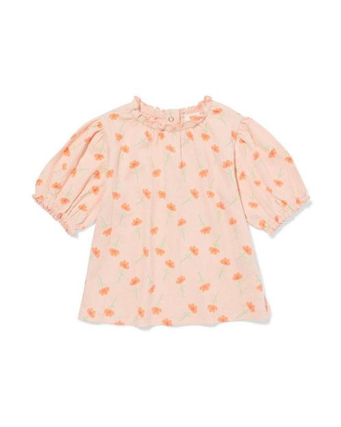 HEMA Baby T-shirt bloemen lichtroze, Kinderen en Baby's, Babykleding | Overige, Nieuw, Verzenden